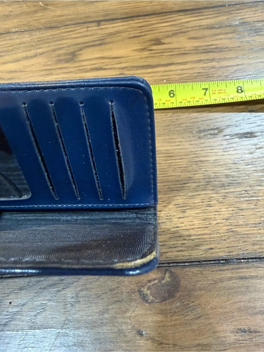 Source Unknown navy leather